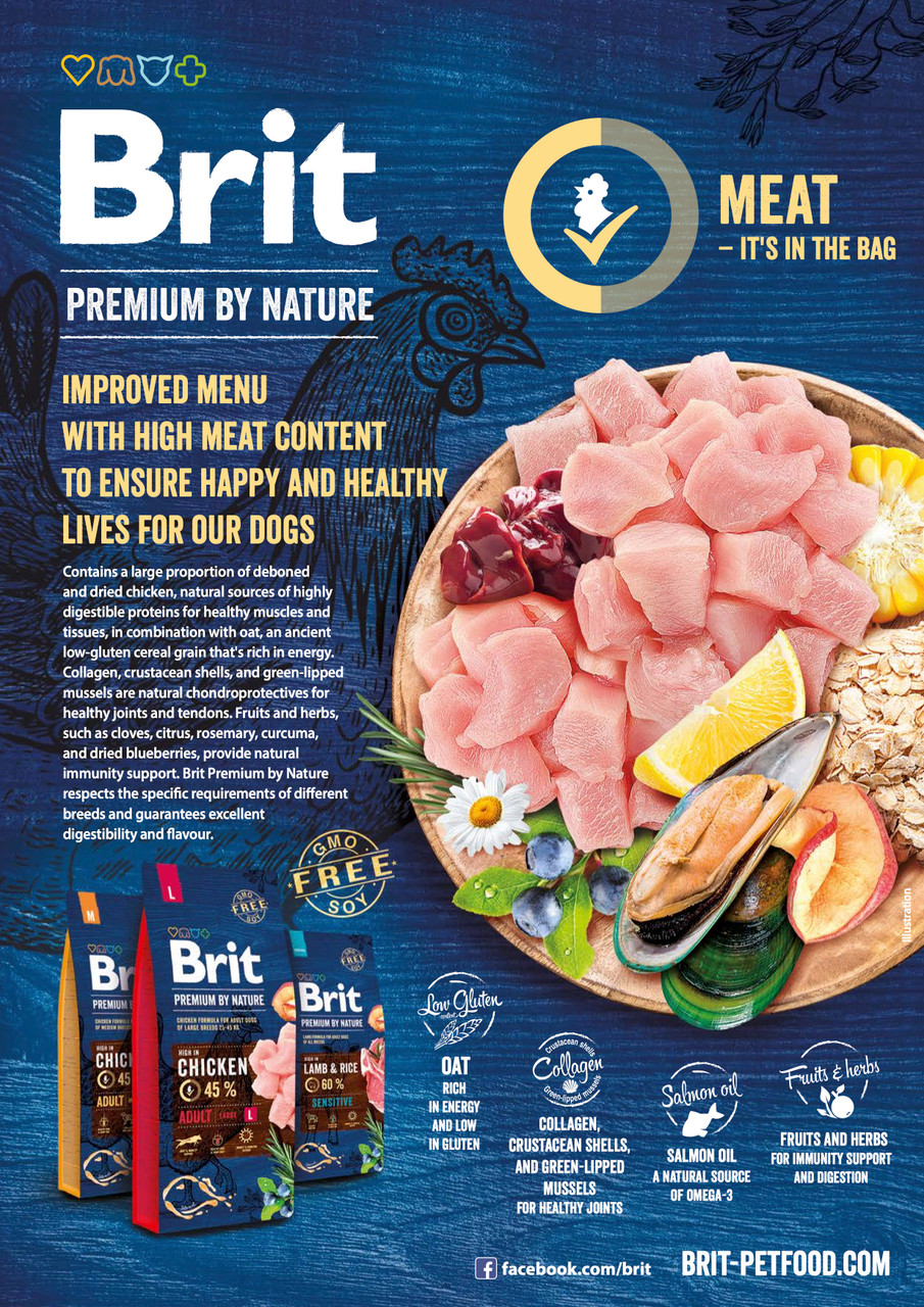 Brit adulte large poulet 3KG
