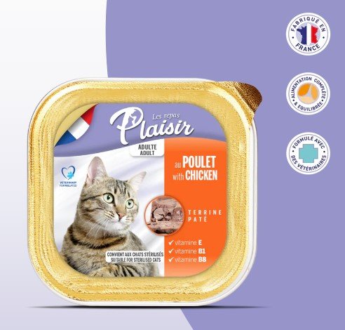 Barquette plaisir adultes&stérilisés poulet