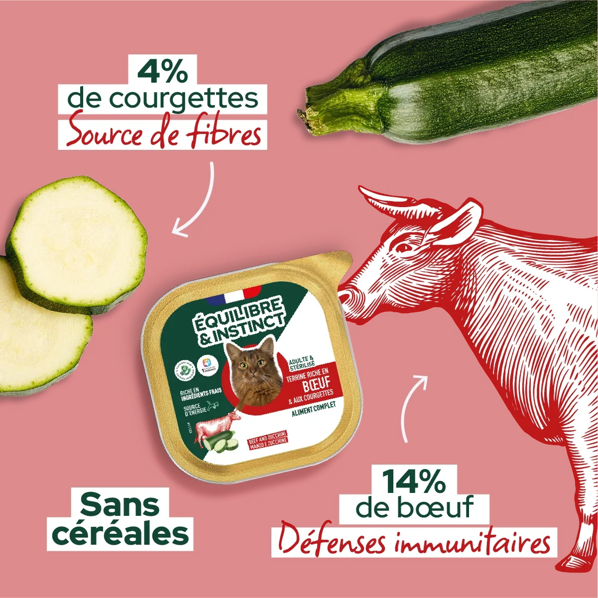 Barquette E&I bœuf-courgettes adultes&stérilisés
