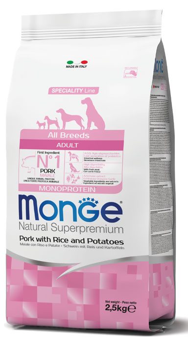 monge chien adulte porc